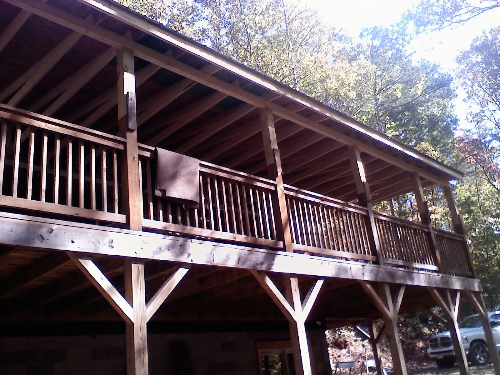 Timber framing under a new elevated porch and deck — Roof Leak Repair in Pocomoke City by Roofing Brothers